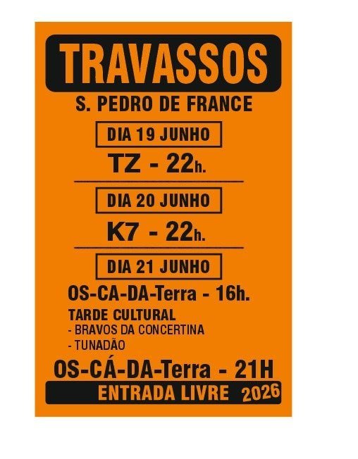 Cartaz Festas de Travassos 2026 - S. Pedro de France
