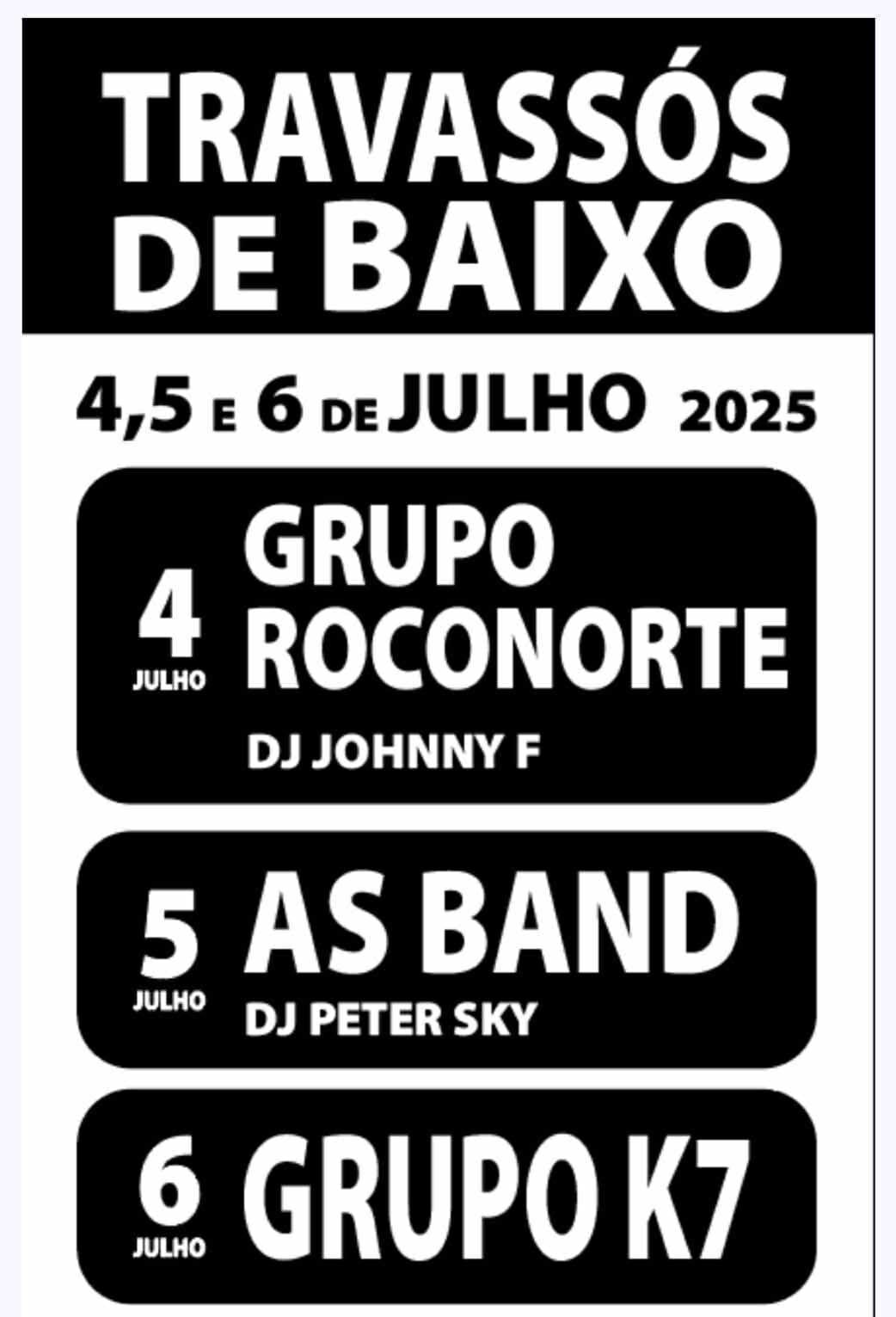 Cartaz Festas de Travassós de Baixo 2025 - Viseu