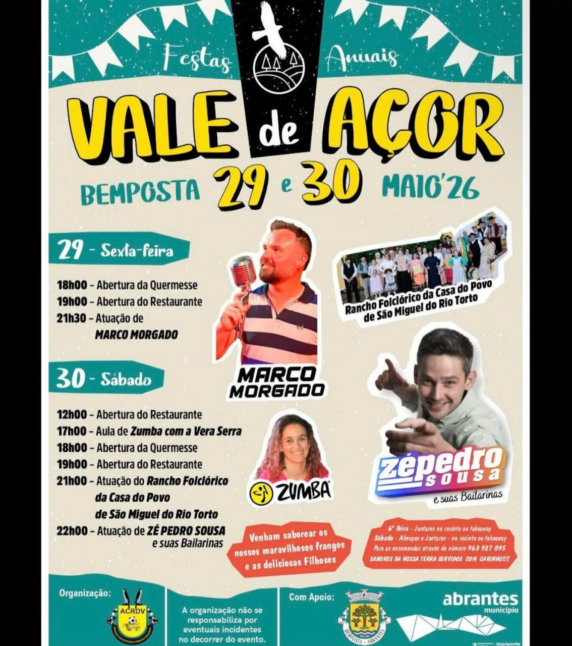 Cartaz Festas de Vale de Açor 2026 - Bemposta