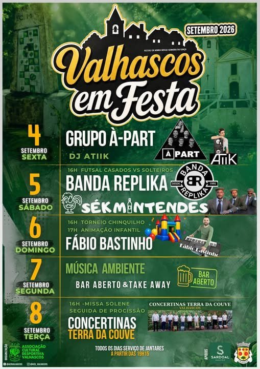 Cartaz Festas de Valhascos 2026 - Sardoal