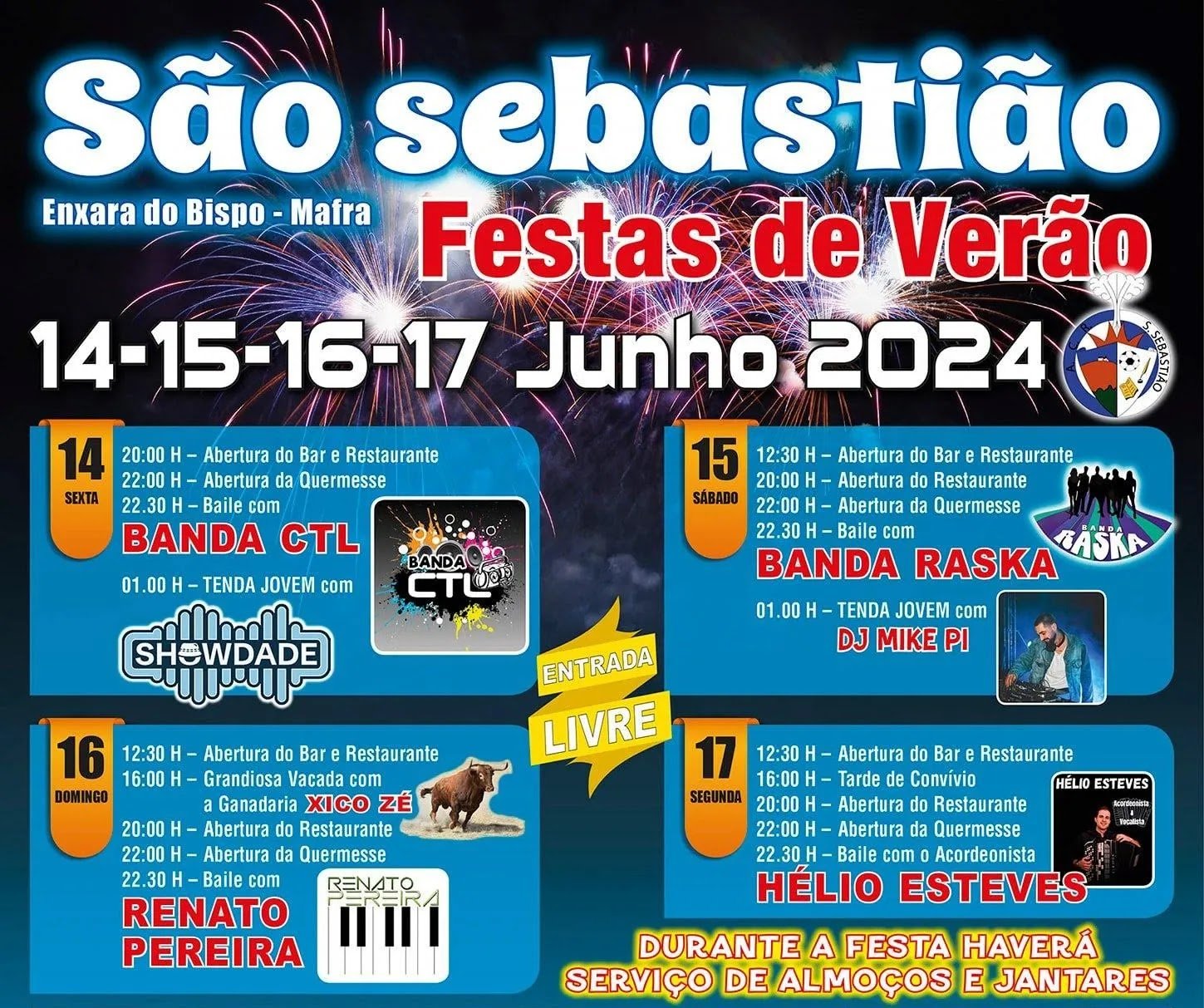 Cartaz Festas de Verão 2024 - São Sebastião