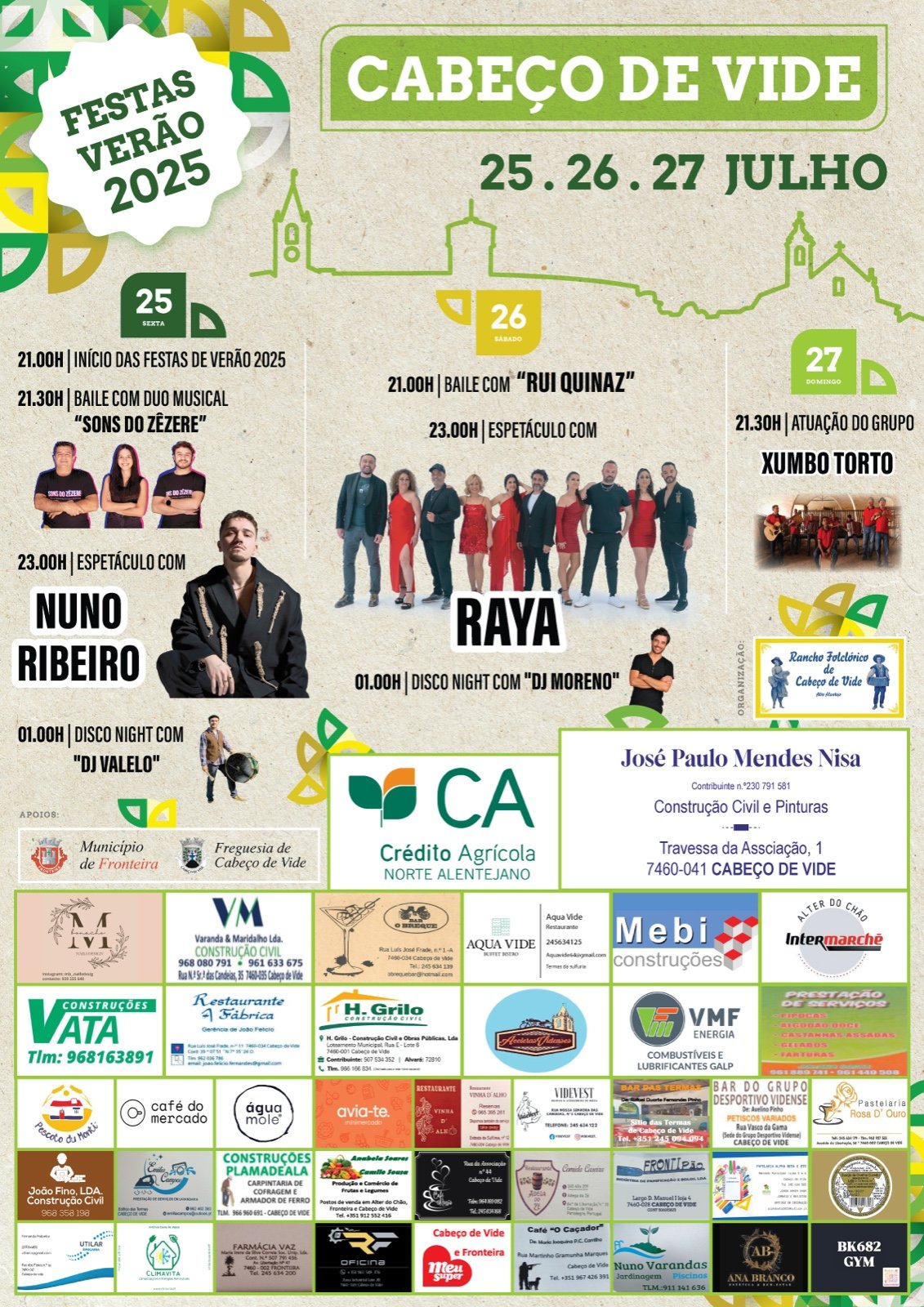 Cartaz Festas de Verão 2025 - Cabeço de Vide