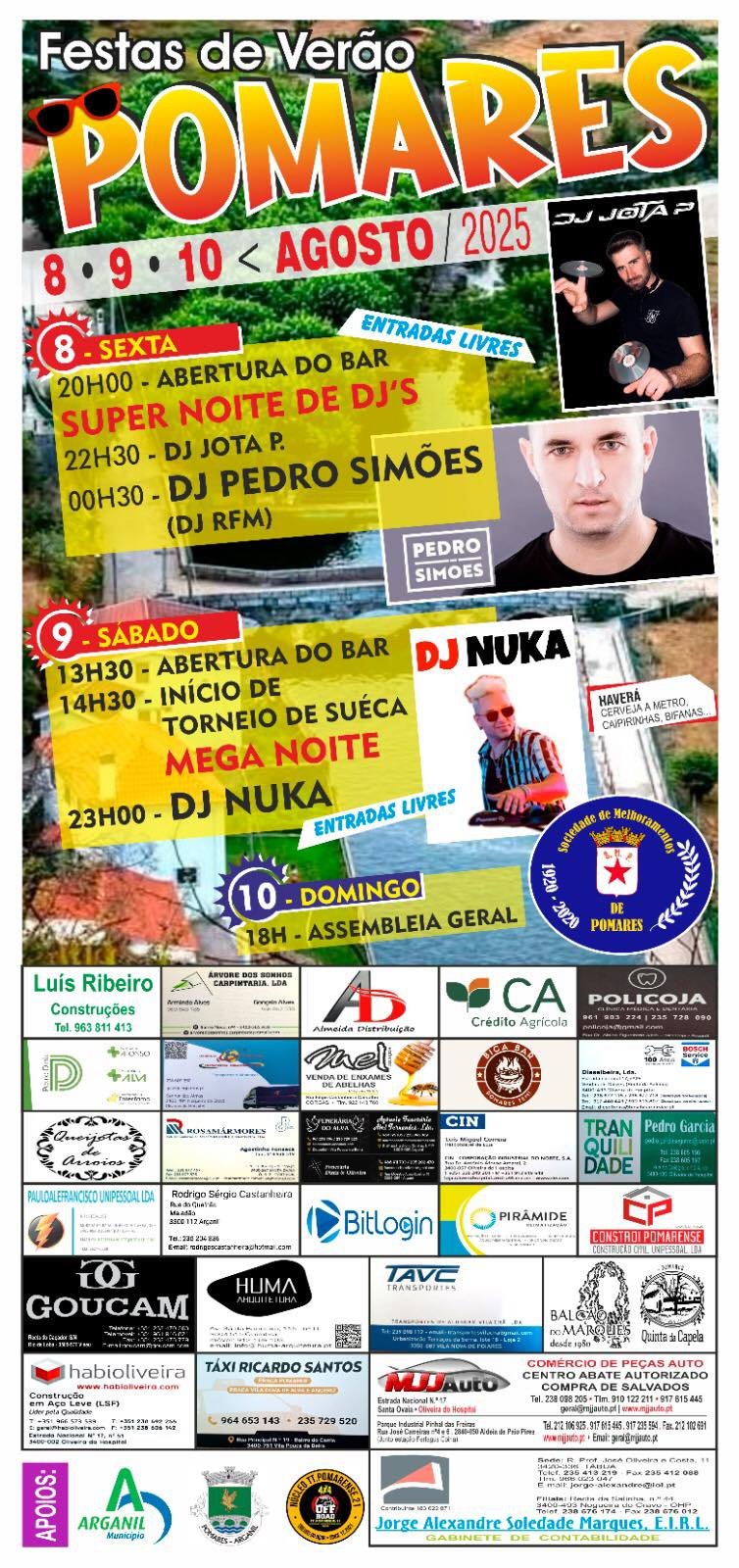 Cartaz Festas de Verão 2025 - Pomares