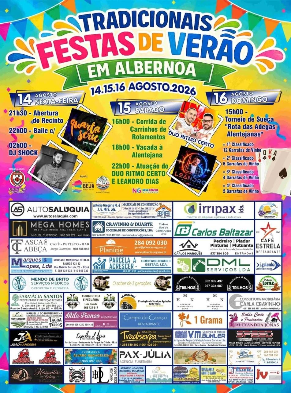 Cartaz Festas de Verão 2026 - Albernoa
