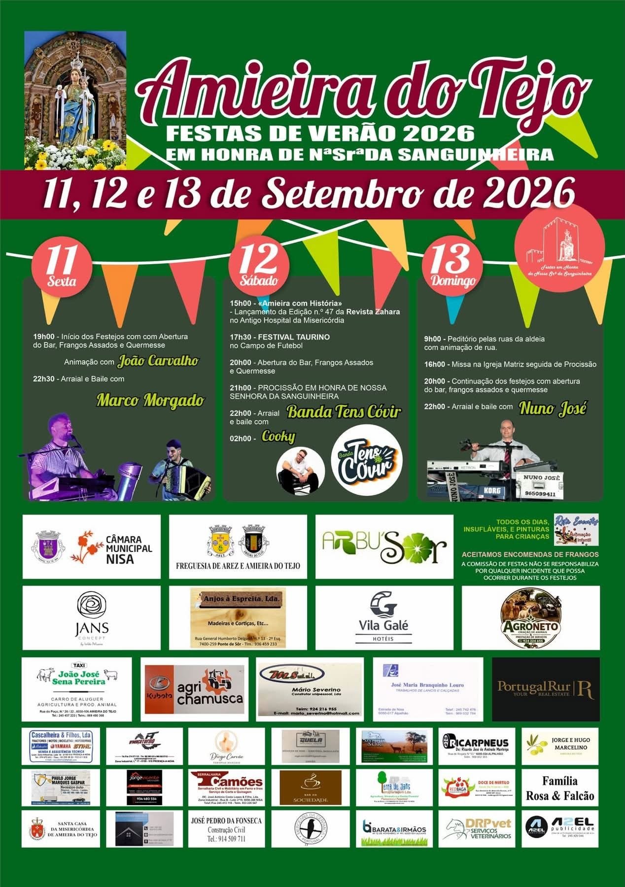 Cartaz Festas de Verão 2026 - Amieira do Tejo