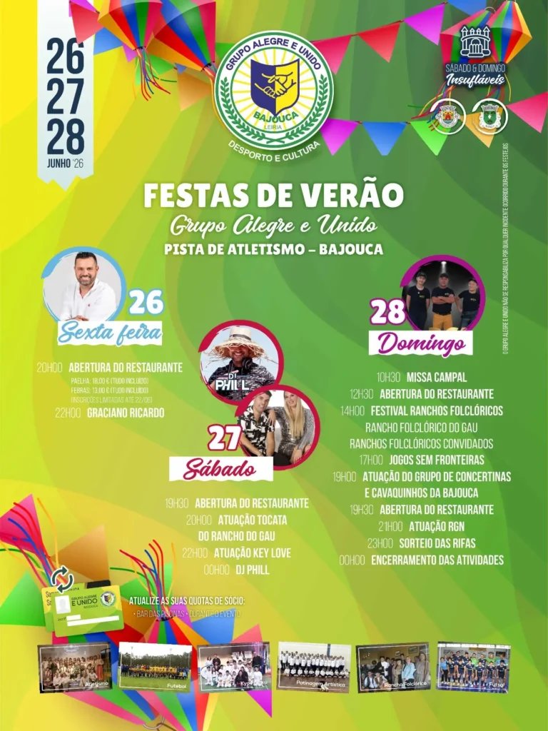 Cartaz Festas de Verão 2026 - Bajouca