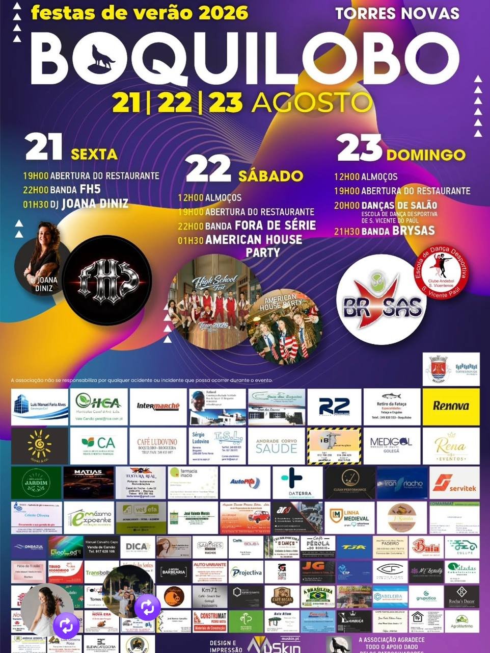 Cartaz Festas de Verão 2026 - Boquilobo