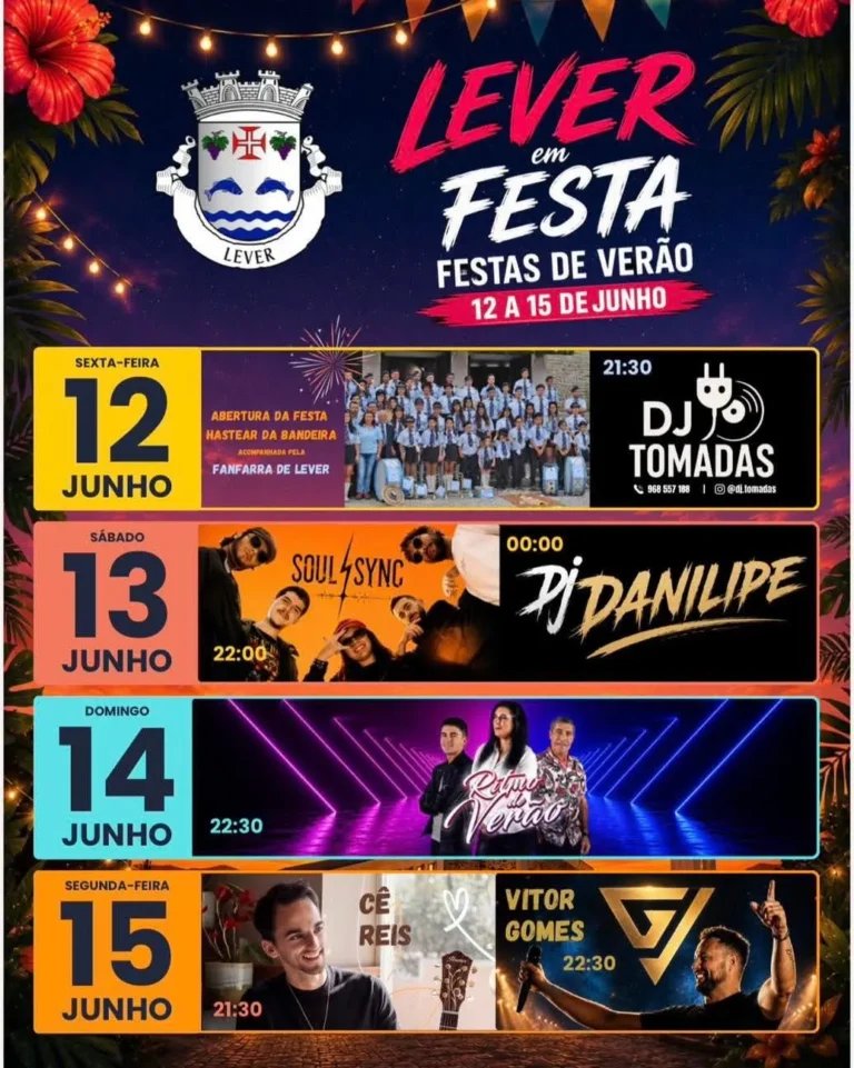 Cartaz Festas de Verão 2026 - Lever
