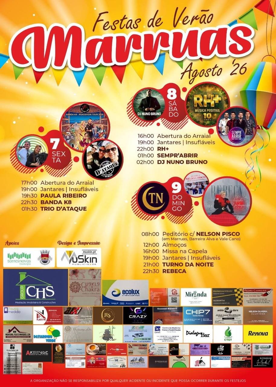 Cartaz Festas de Verão 2026 - Marruas