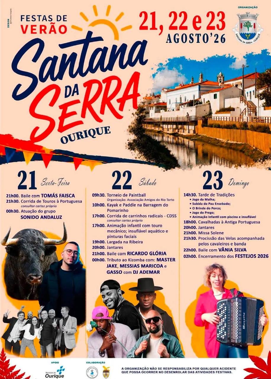 Cartaz Festas de Verão 2026 - Santana da Serra