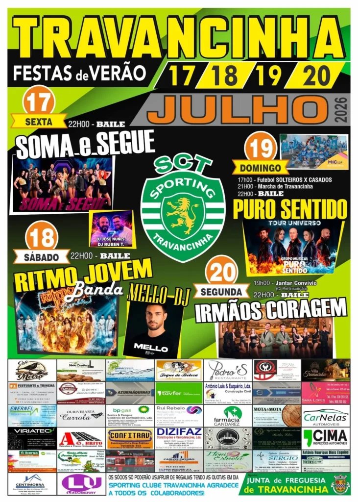 Cartaz Festas de Verão 2026 - Travancinha
