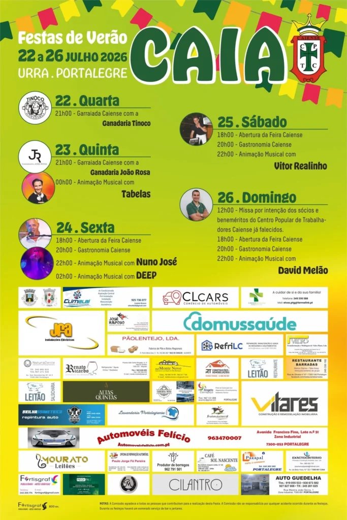 Cartaz Festas de Verão 2026 - Urra