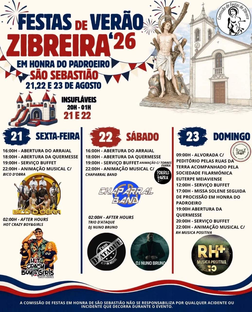 Cartaz Festas de Verão 2026 - Zibreira