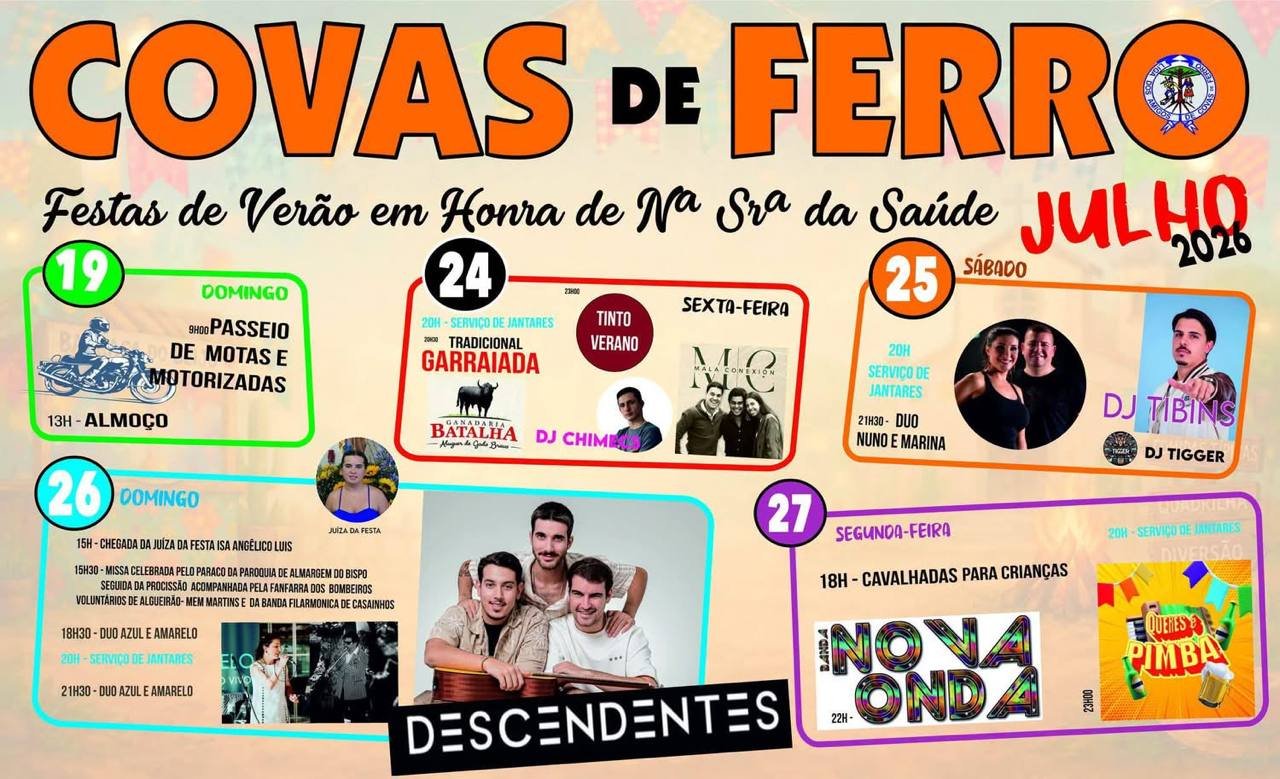 Cartaz Festas de Verão em Honra de Nª Srª da Saúde 2026 - Covas de Ferro