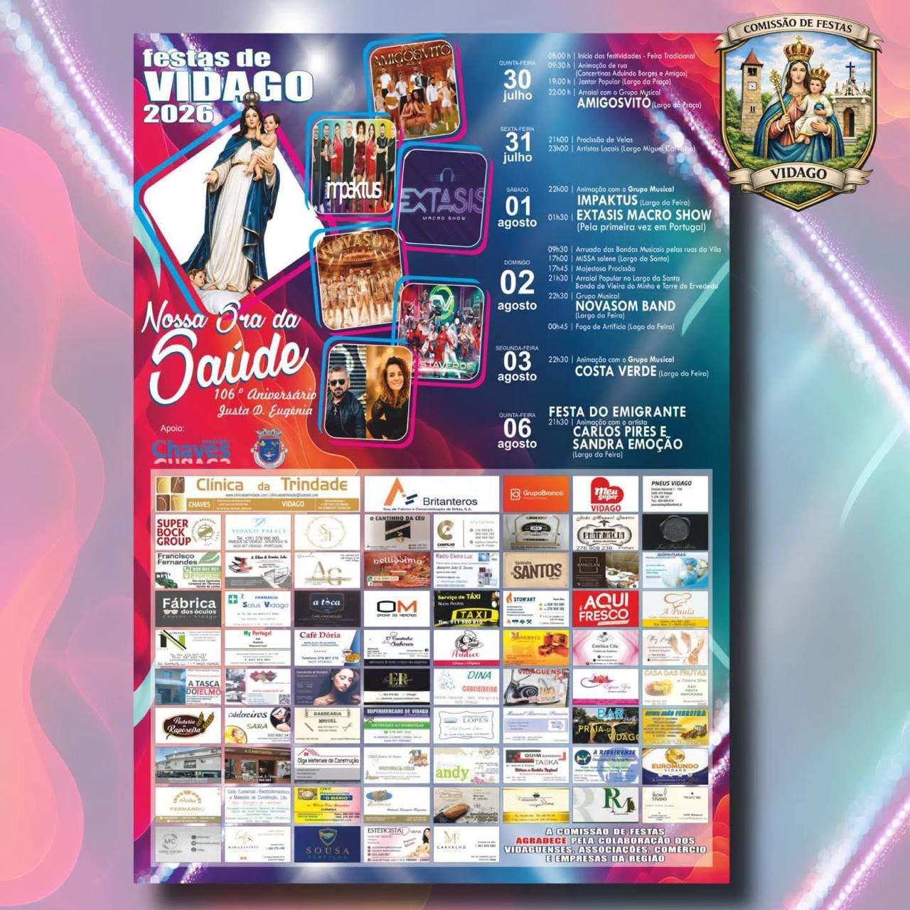 Cartaz Festas de Vidago 2026 - Vidago