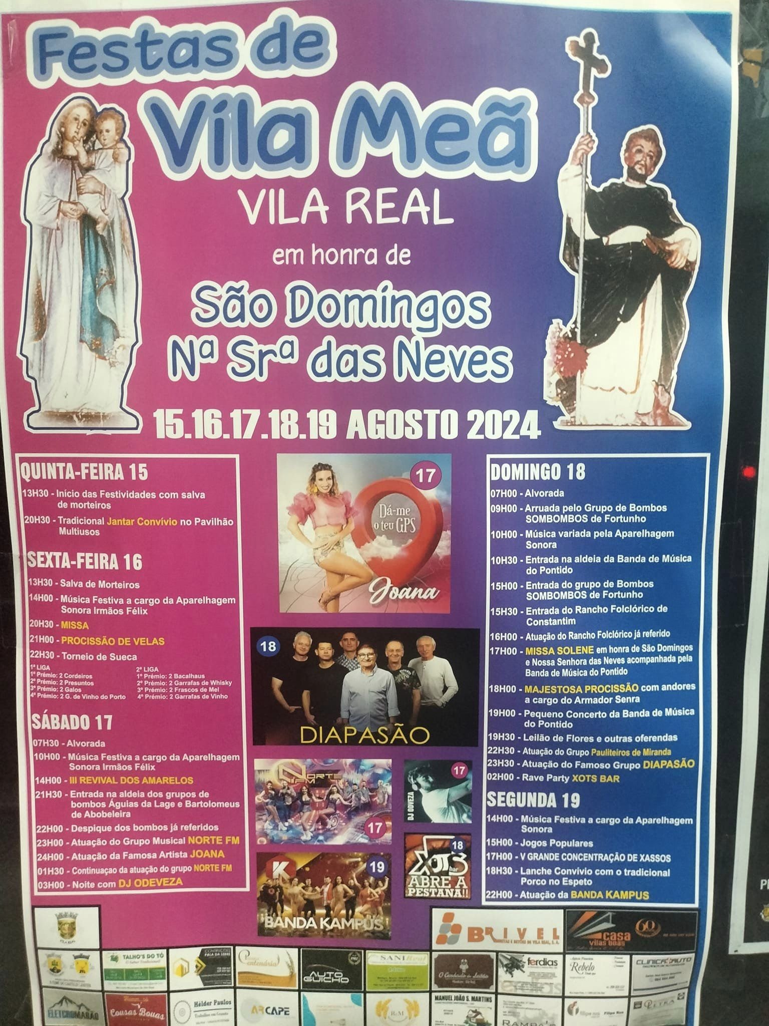 Cartaz Festas de Vila Meã 2024 - Vila Real