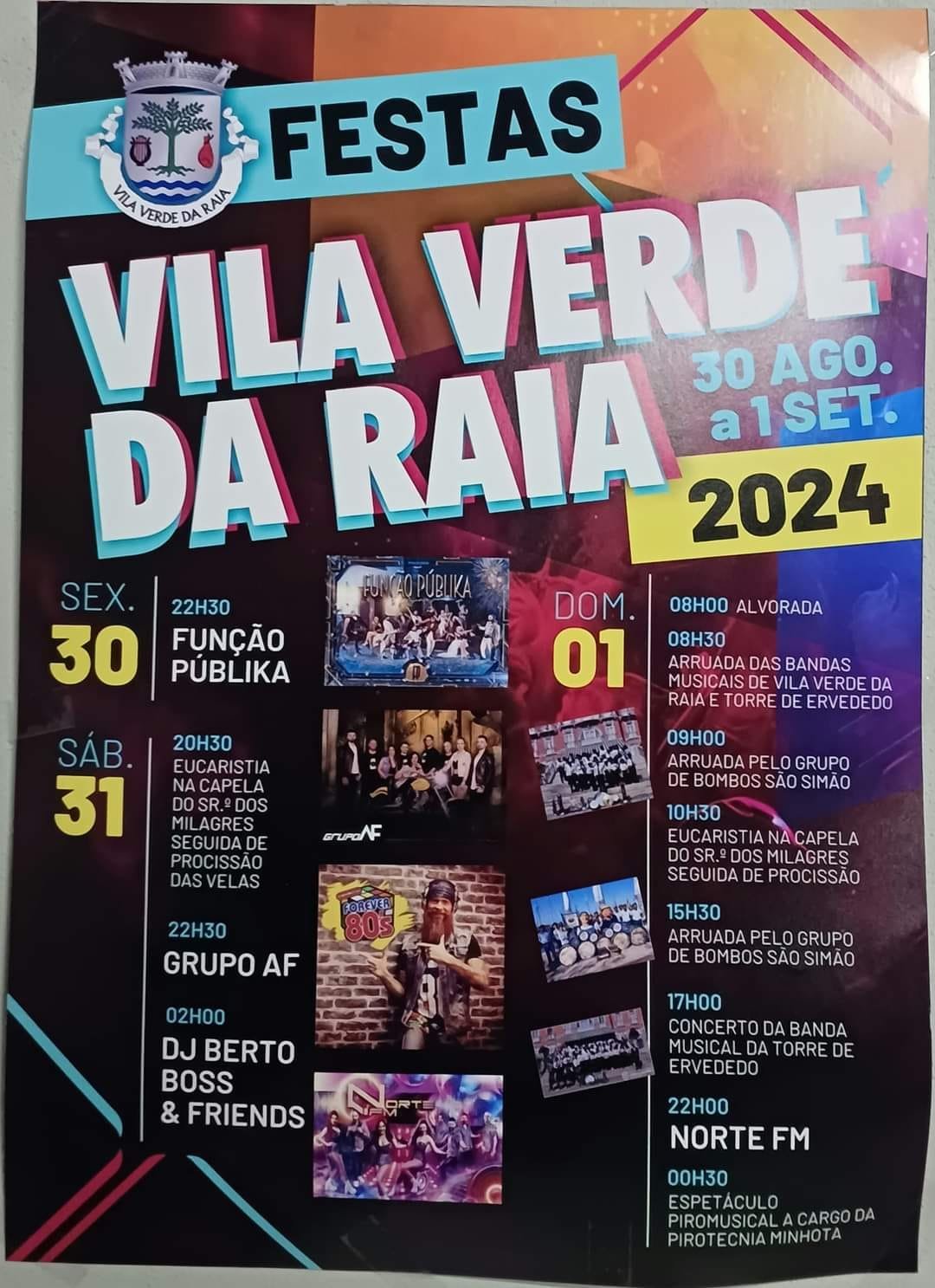 Cartaz Festas de Vila Verde de Raia 2024 - Chaves