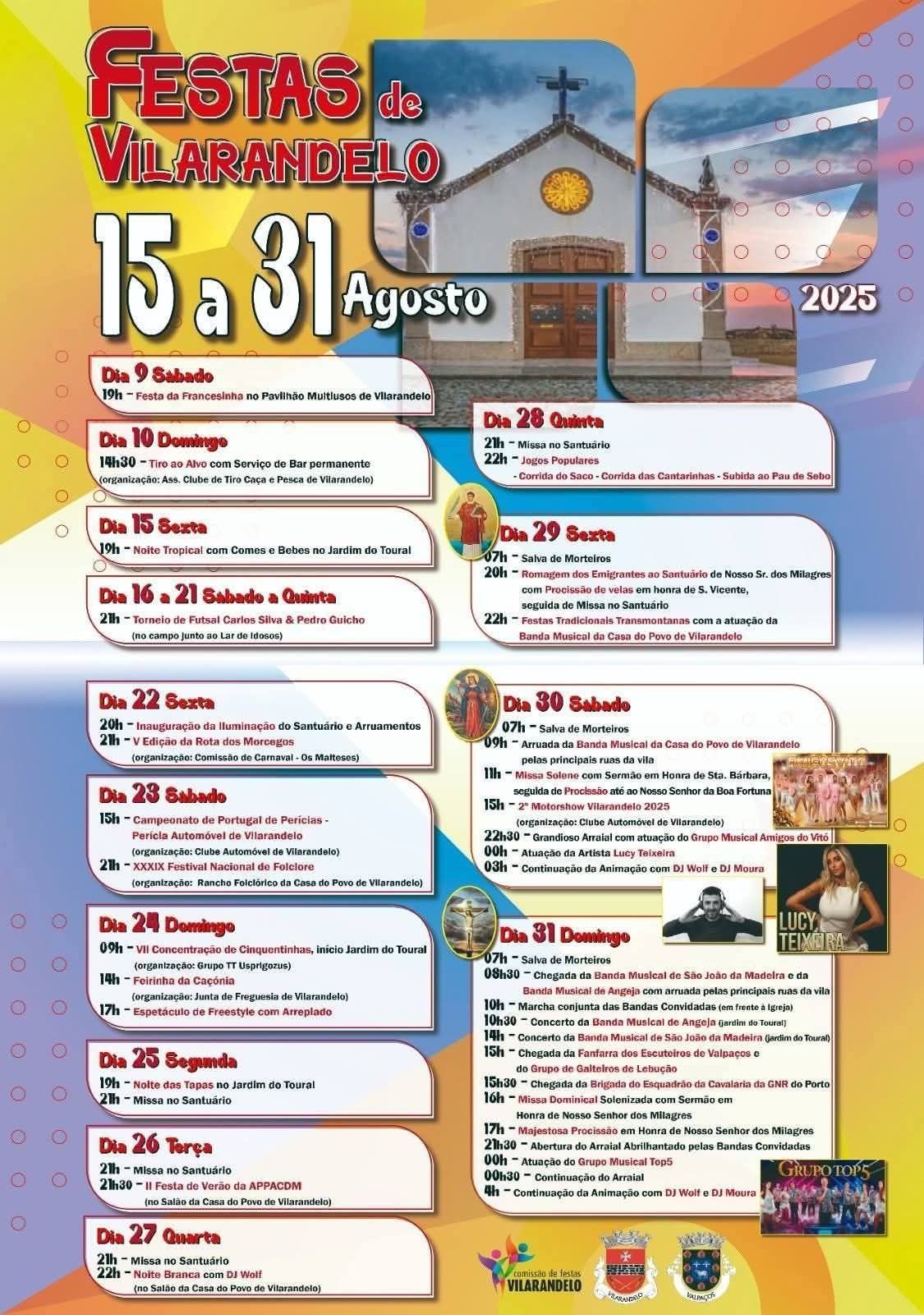 Cartaz Festas de Vilarandelo 2025 - Valpaços