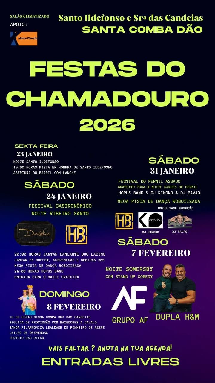 Cartaz Festas do Chamadouro 2026 - Santa Comba Dão
