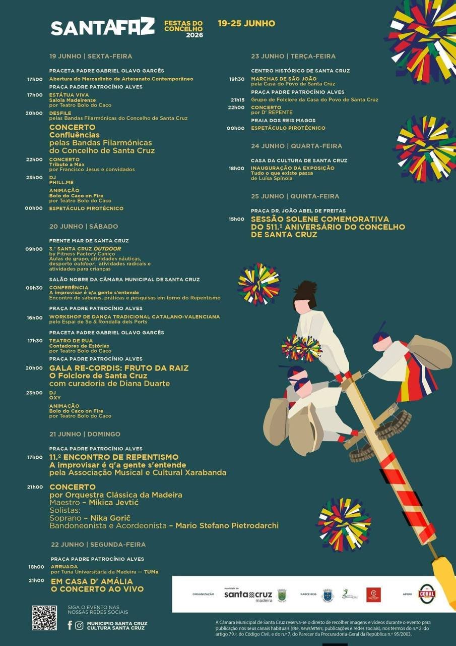 Cartaz Festas do Concelho 2026 - Santa Cruz