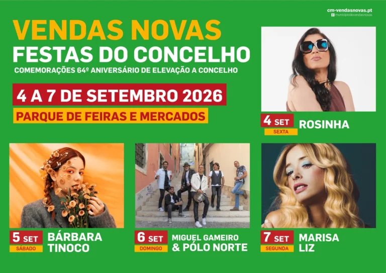 Cartaz Festas do Concelho 2026 - Vendas Novas