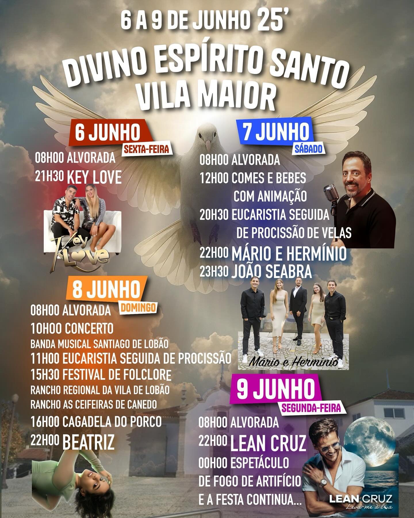 Cartaz Festas do Divino Espírito Santo 2025 - Vila Maior