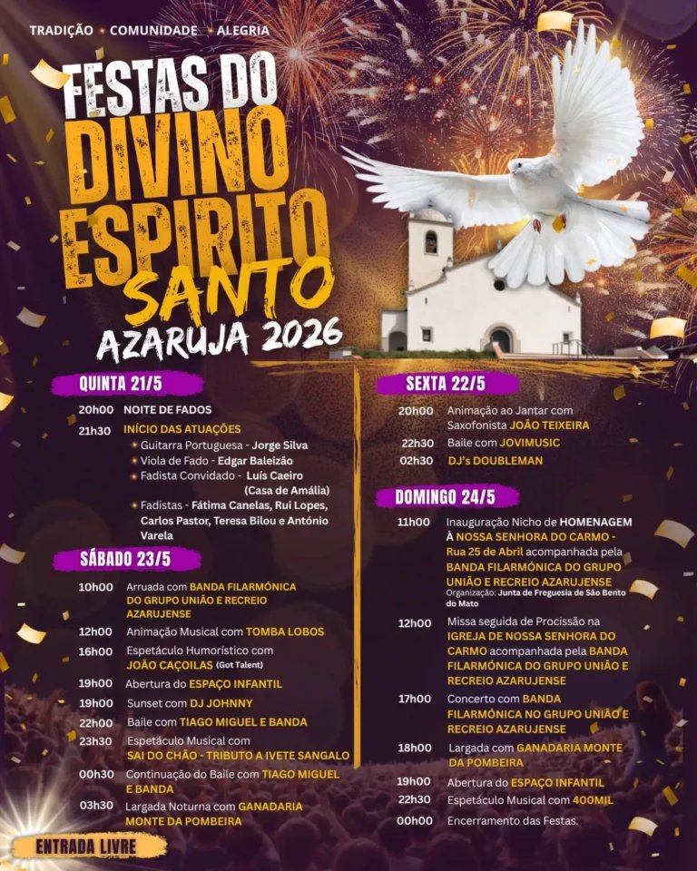 Cartaz Festas do Divino Espírito Santo 2026 - Azaruja