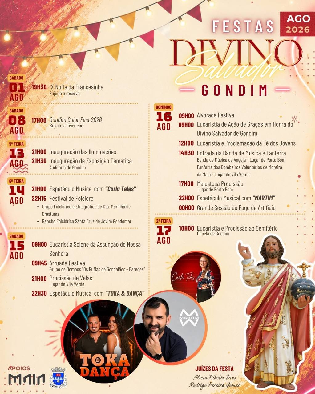 Cartaz Festas do Divino Salvador 2026 - Gondim