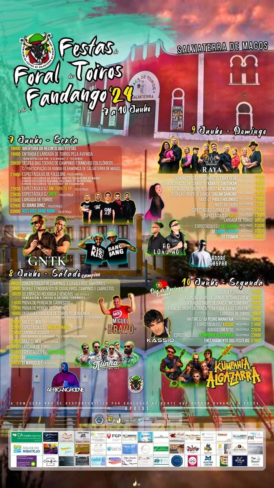 Cartaz Festas do Foral dos Toiros e do Fandango 2024 - Salvaterra de Magos