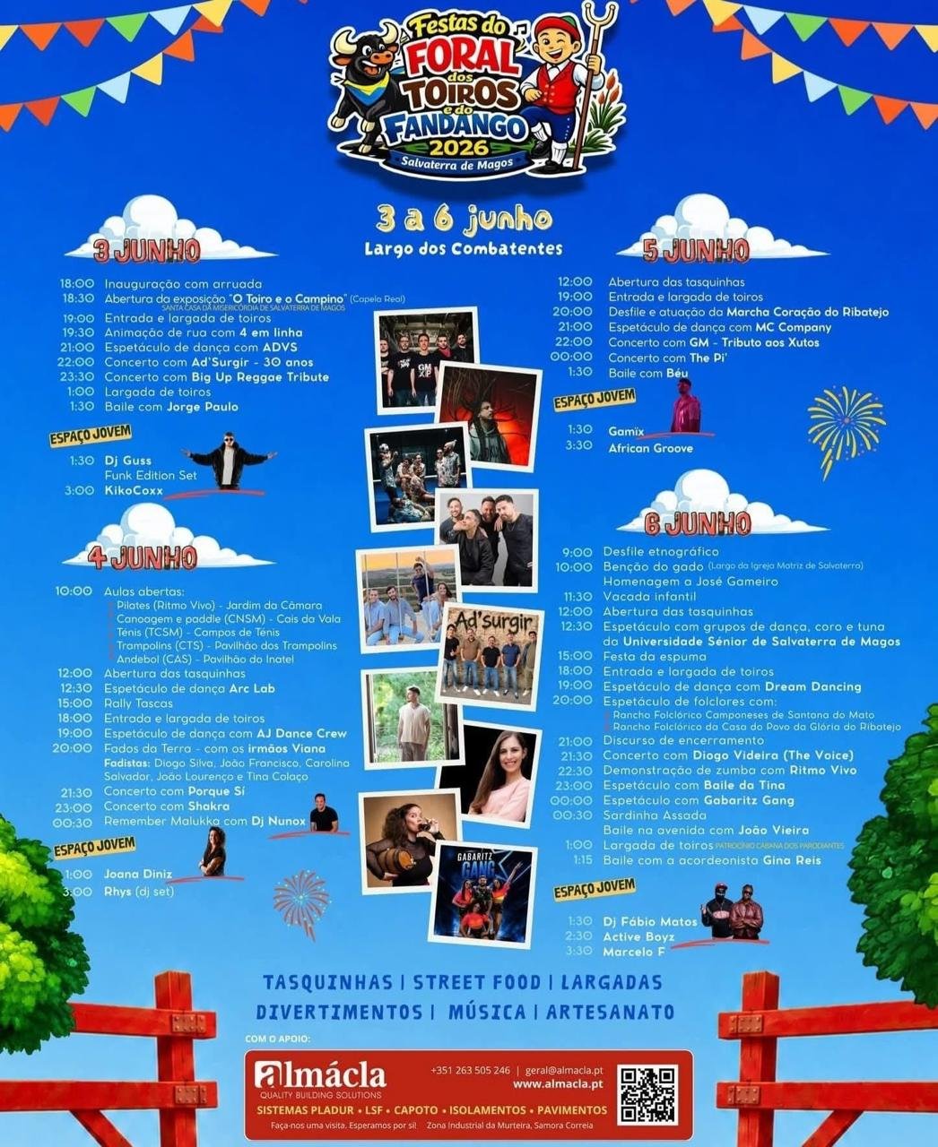 Cartaz Festas do Foral dos Toiros e Fandango 2026 - Salvaterra de Magos