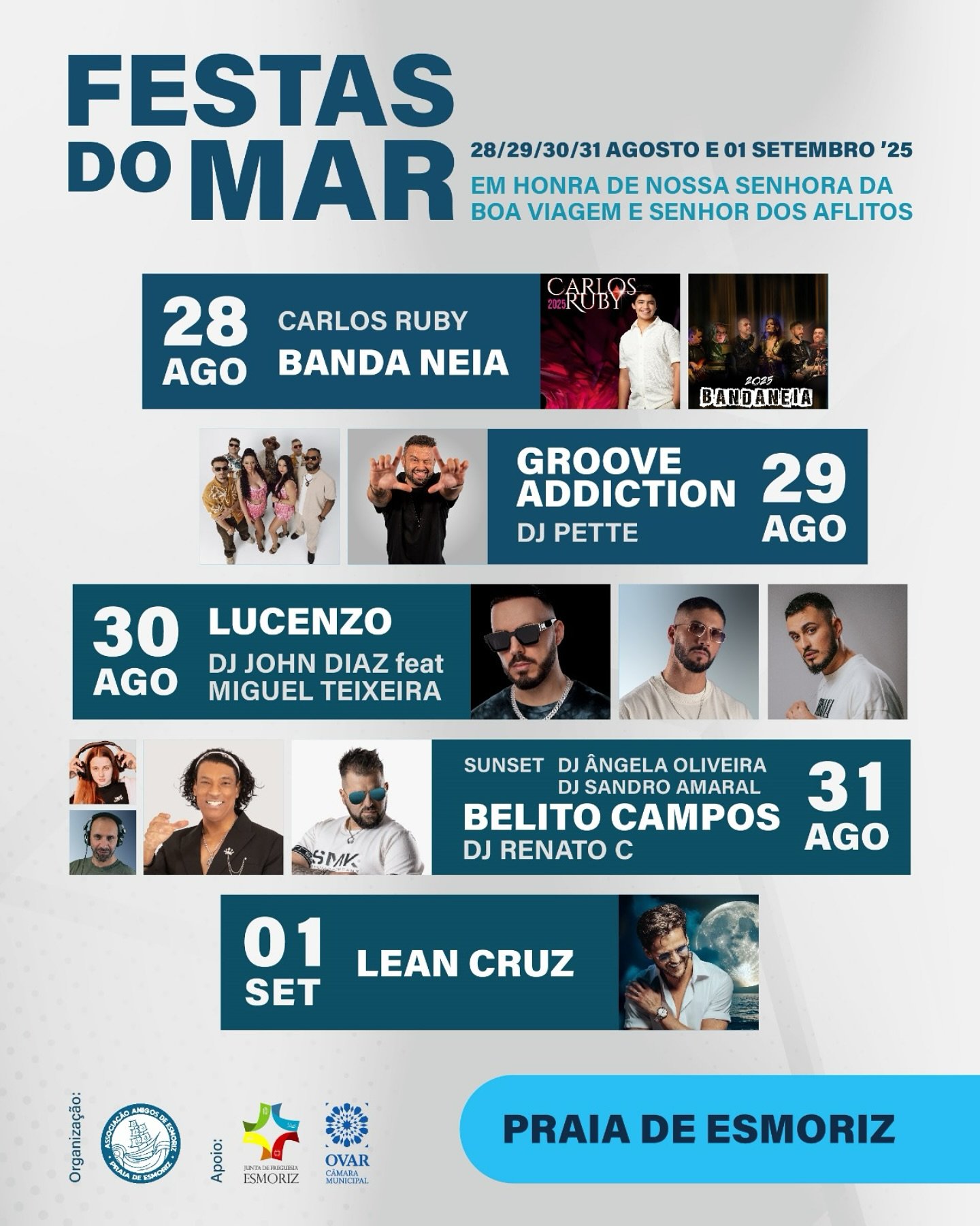Cartaz Festas do Mar 2025 - Praia de Esmoriz