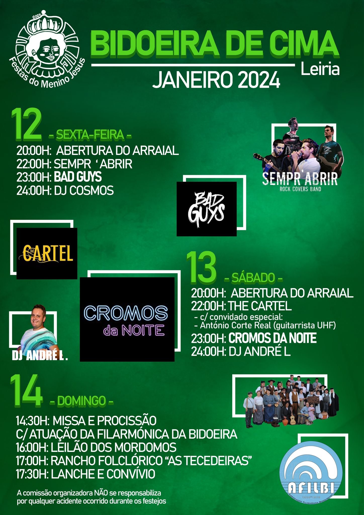 Cartaz Festas do Menino Jesus 2024 - Bidoeira de Cima