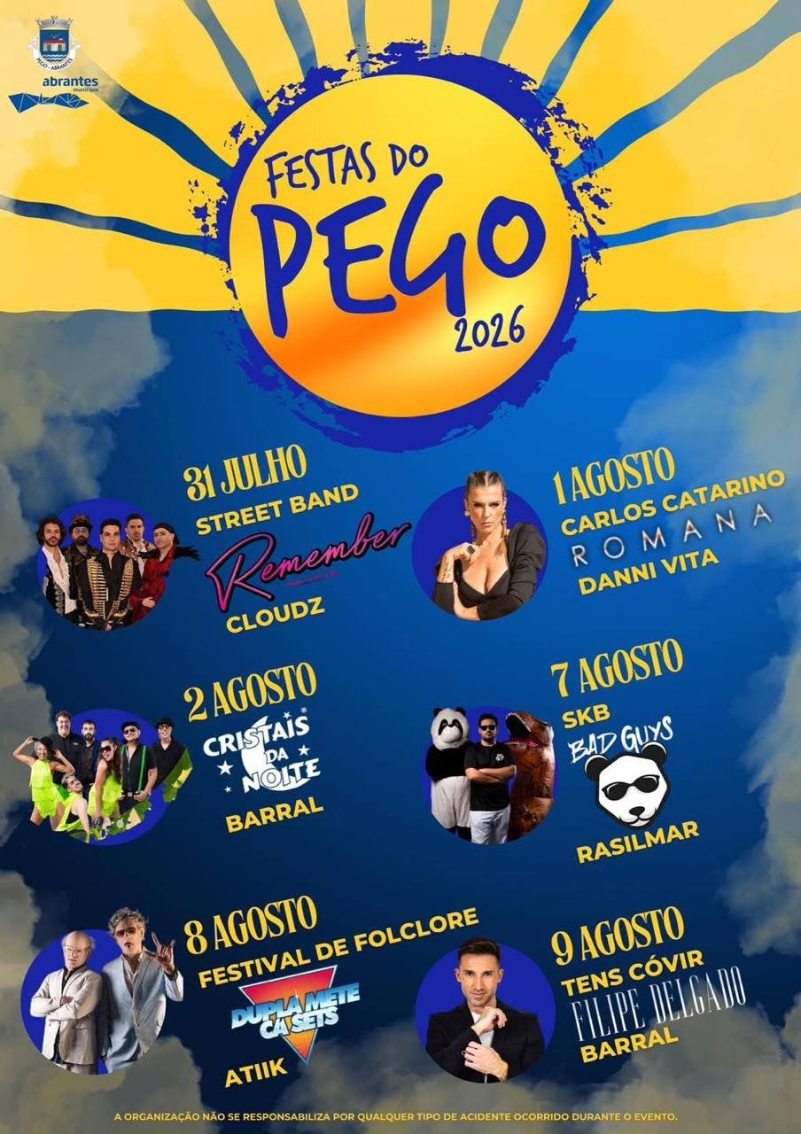 Cartaz Festas do Pego 2026 - Pego