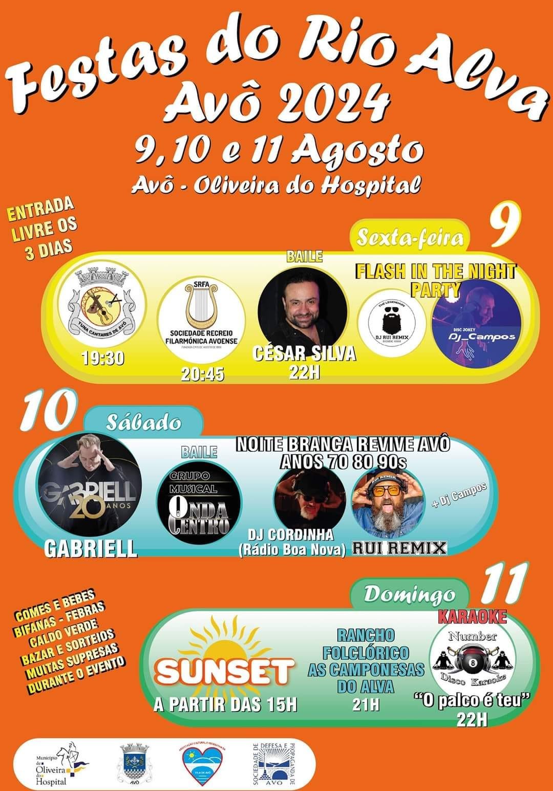 Cartaz Festas do Rio Alva 2024 - Oliveira do Hospital