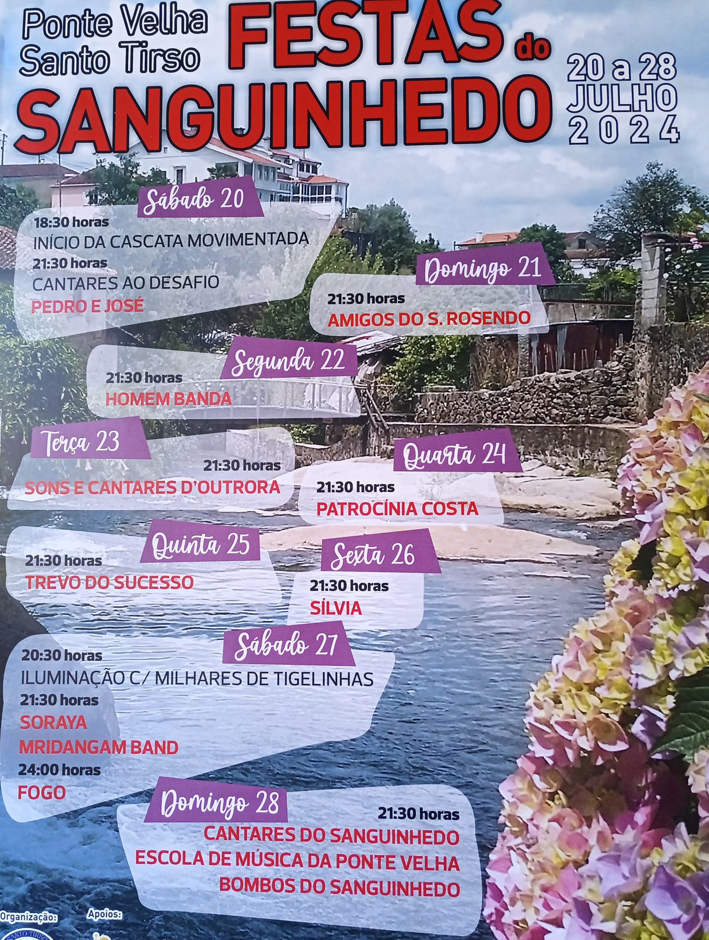 Cartaz Festas do Sanguinhedo 2024 - Santo Tirso