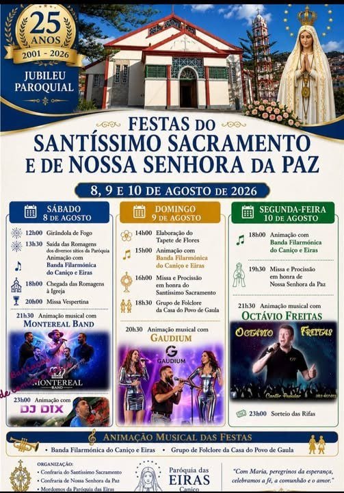 Cartaz Festas do Santíssimo Sacramento e de Nossa Senhora da Paz 2026 - Eiras