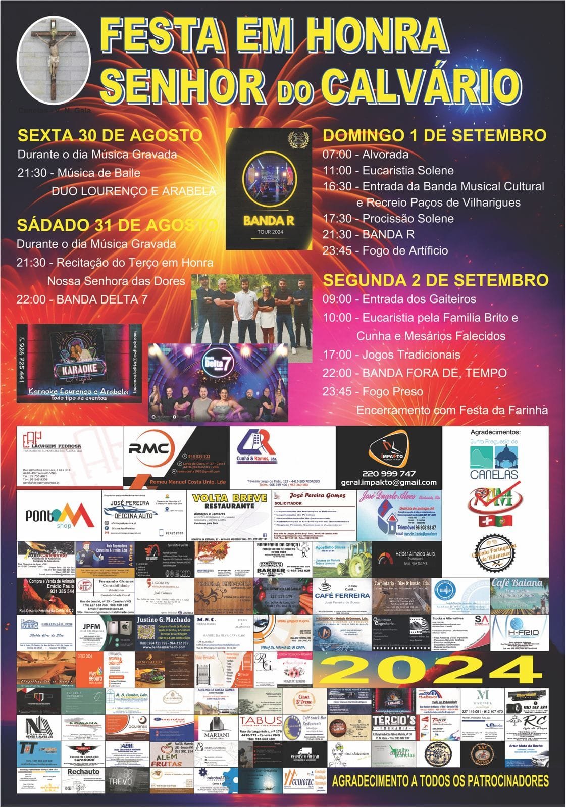 Cartaz Festas do Senhor do Calvário 2024 - Canelas