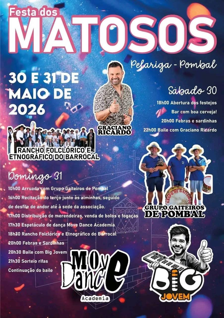 Cartaz Festas dos Matosos 2026 - Pelariga