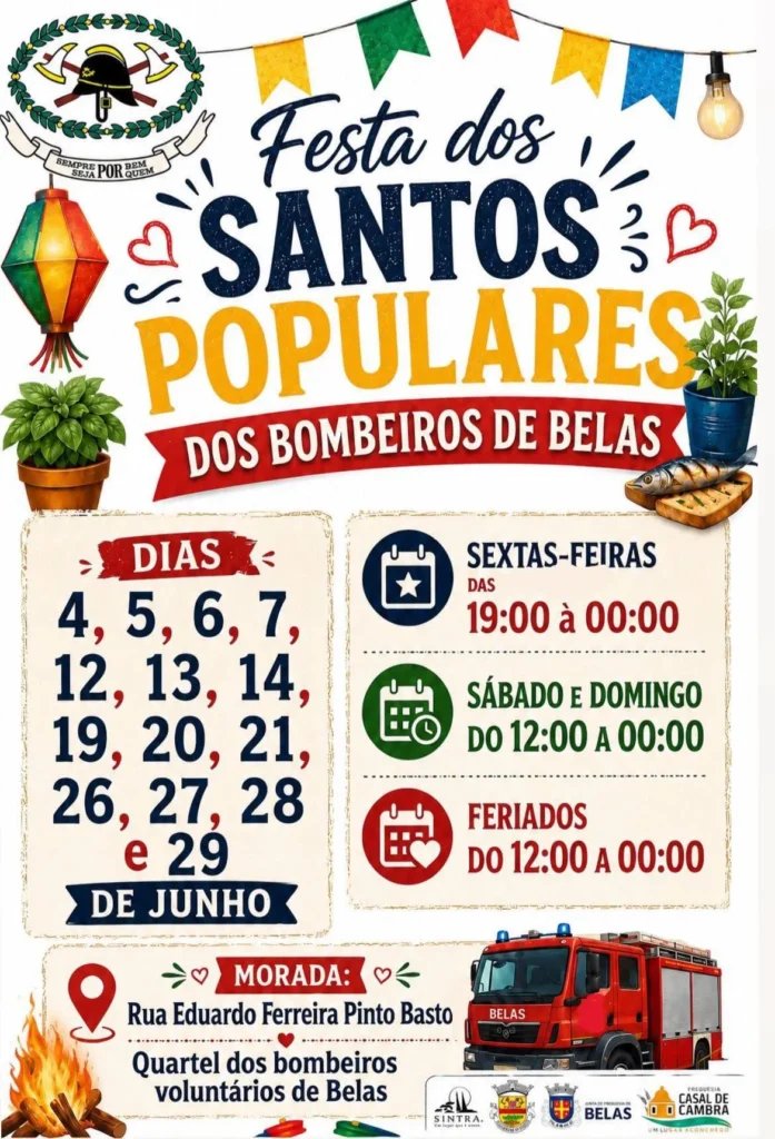 Cartaz Festas dos Santos Populares 2026 - Belas