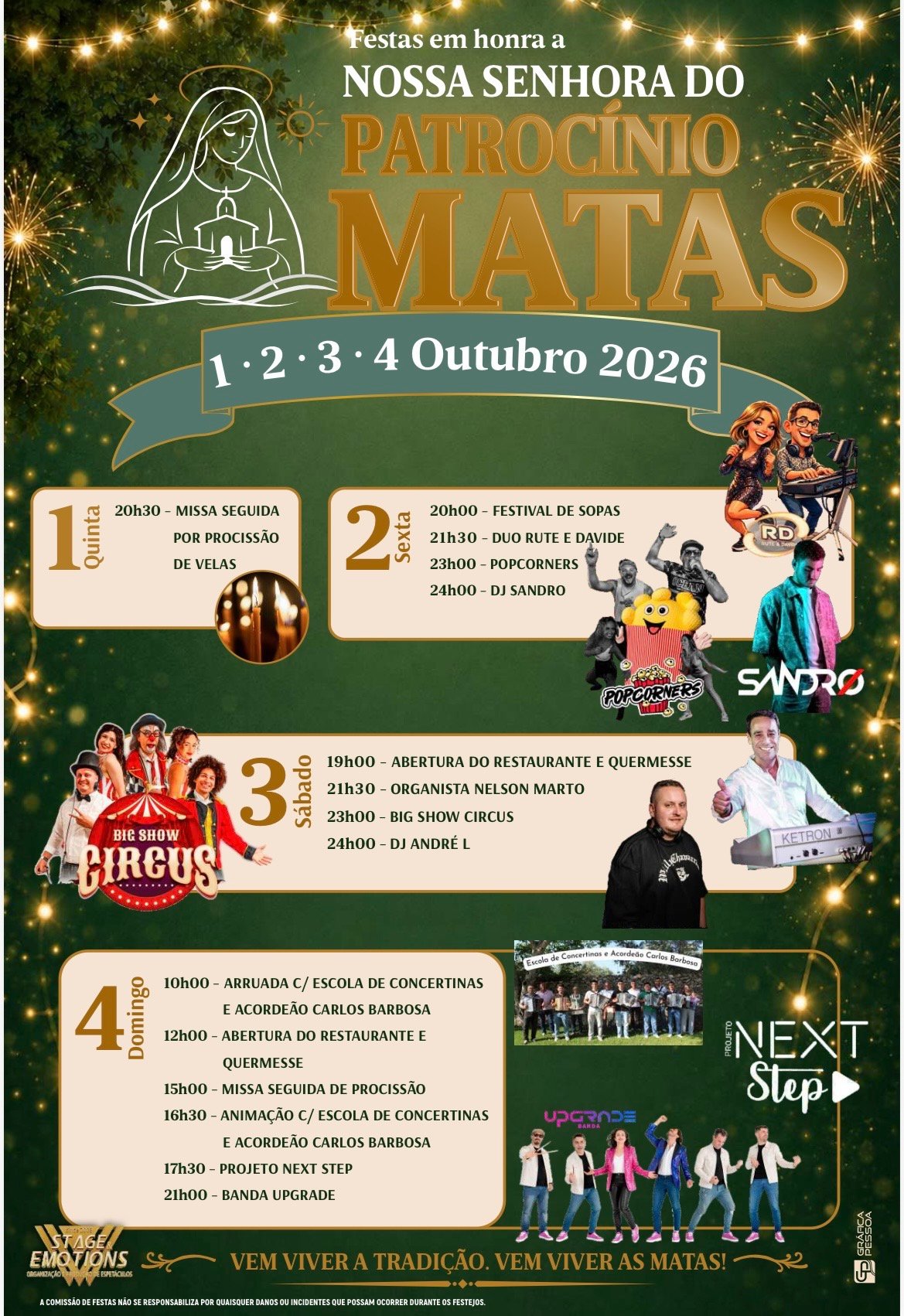 Cartaz Festas em honra a Nossa Senhora do Patrocínio 2026 - Ourém
