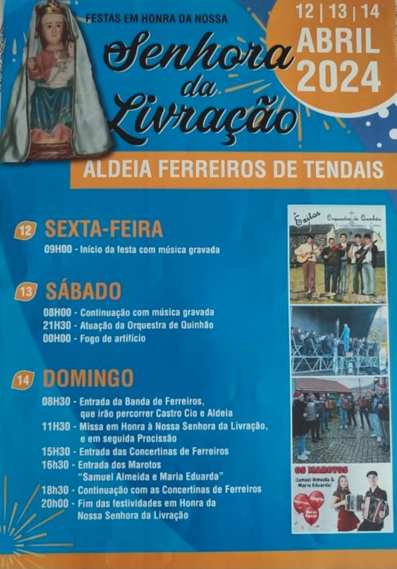 Cartaz Festas em Honra da Nossa Senhora da Livração 2024 - Tendais