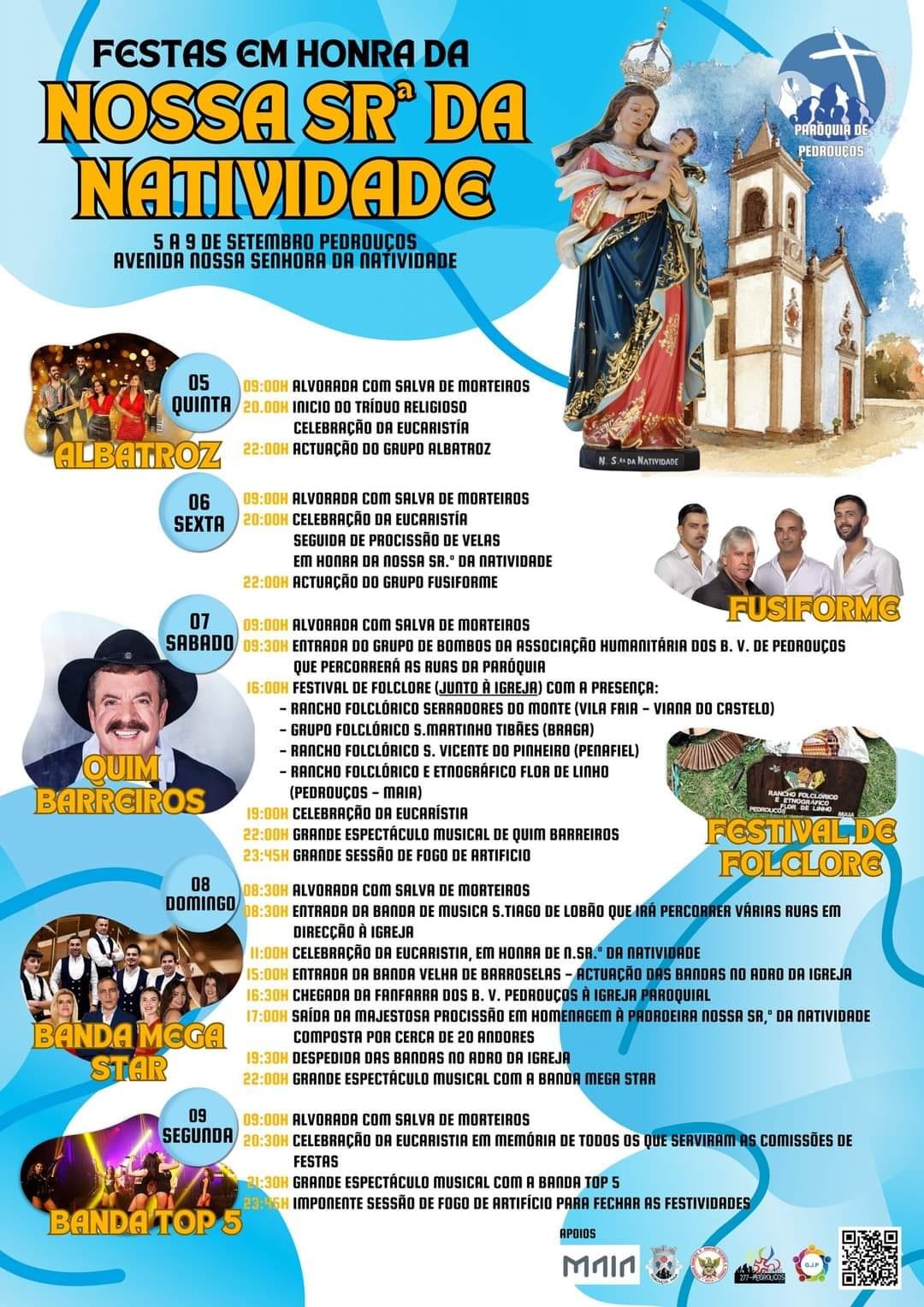 Cartaz Festas em Honra da Nossa Senhora da Natividade 2024 - Pedrouços