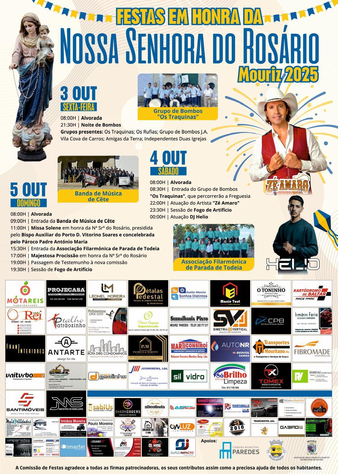 Cartaz Festas em Honra da Nossa Senhora do Rosário 2025 - Paredes