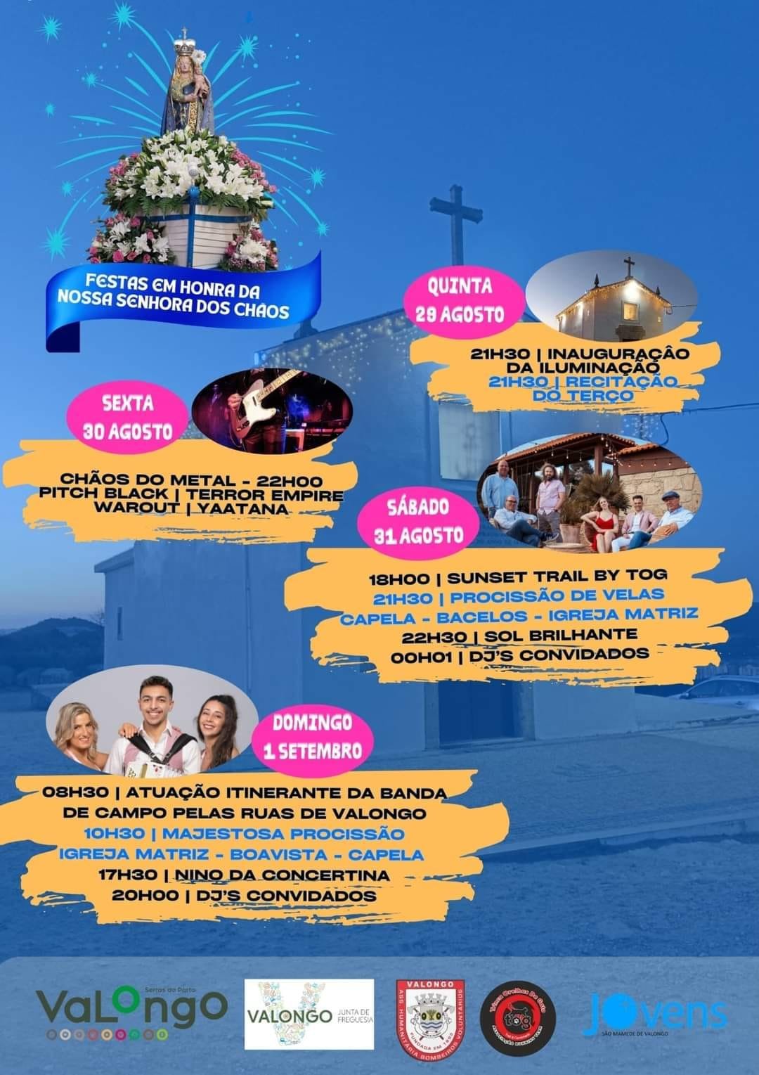 Cartaz Festas em Honra da Nossa Senhora dos Chãos 2024 - Valongo