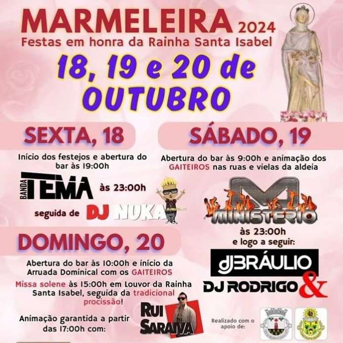 Cartaz Festas em Honra da Rainha Santa Isabel 2024 - Marmeleira