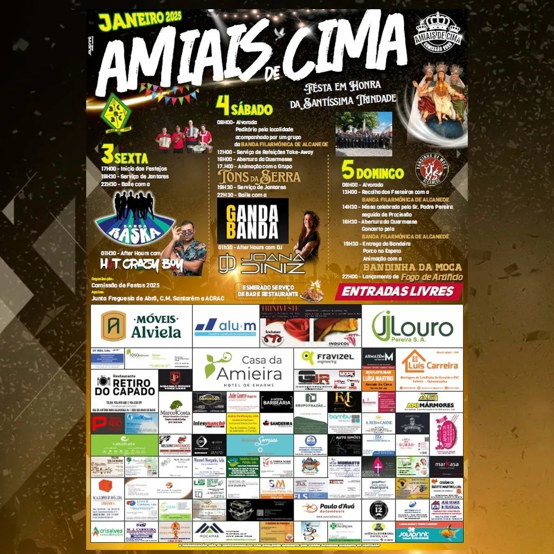 Cartaz Festas em Honra da Santíssima Trindade 2025 - Amiais de Cima