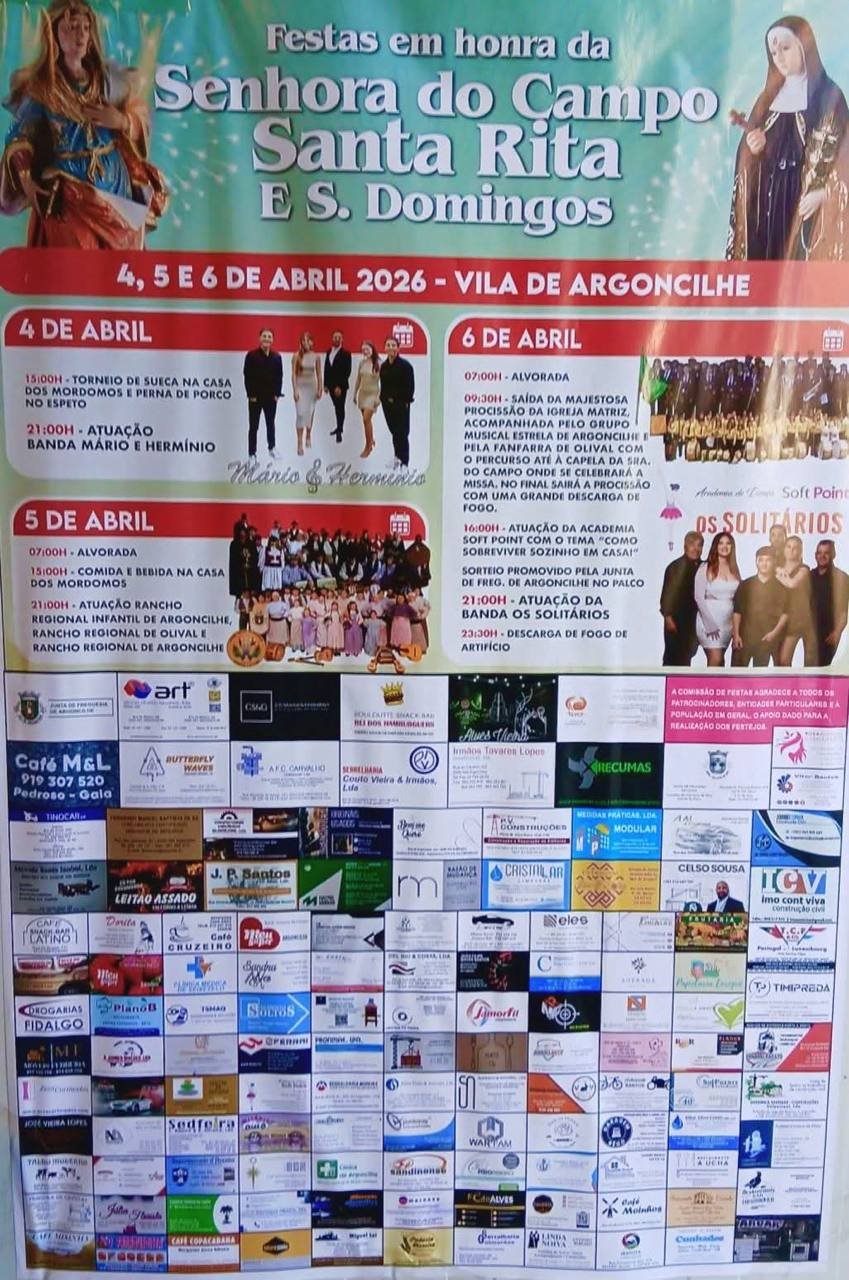 Cartaz Festas em honra da Senhora do Campo Santa Rita e S. Domingos 2026 - Argoncilhe