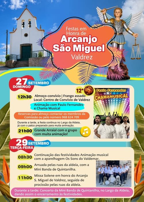 Cartaz Festas em honra de Arcanjo São Miguel 2026 - Valdrez