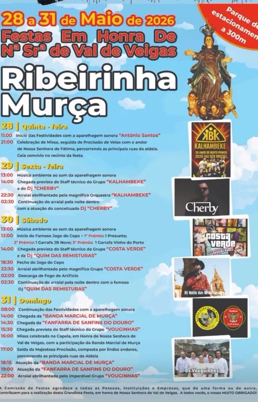 Cartaz Festas em honra de Nª Srª de Val de Veigas 2026 - Ribeirinha