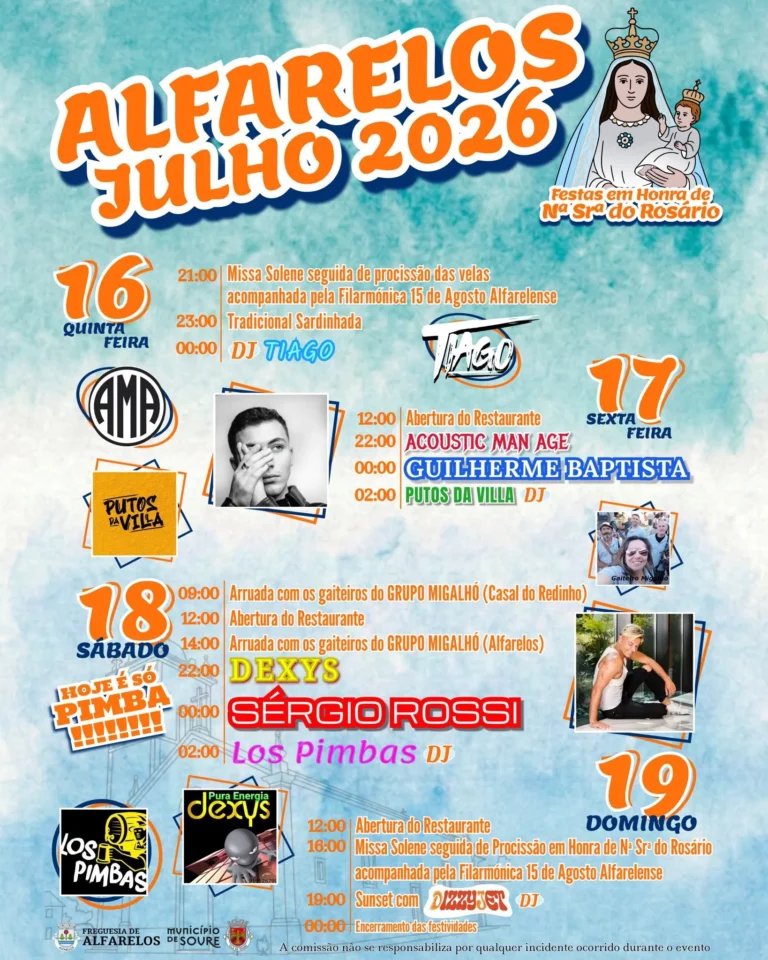 Cartaz Festas em Honra de Nª Srª do Rosário 2026 - Alfarelos